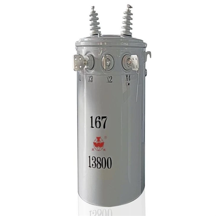 Pole-mounted distribution transformer